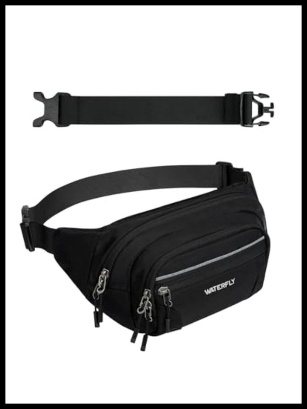 RFID Fanny Pack 3.5L Nylon Waist Pack Travel Crossbody Belt Bag